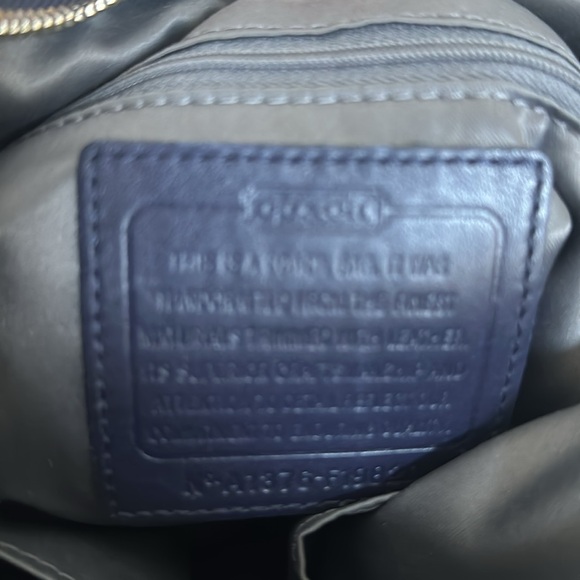 COACH PURSE NAVY W/SILVER MONOGRAM&HARDWARE OVER SHOULDER OR CROSSBODY AUTHENTIC - Picture 7 of 12